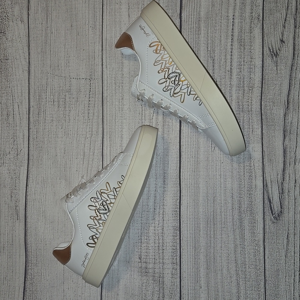 Skechers Court Classics Eden LX-Gleaming Hearts Sneakers White Multi Size 5 NWT